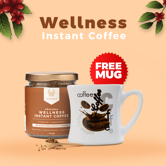 Original Wellness Instant Coffee - 50 gm Jar + Free Mug