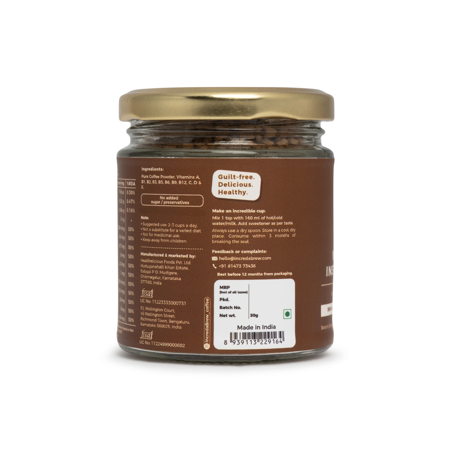 Original Wellness Instant Coffee -50 gm Jars